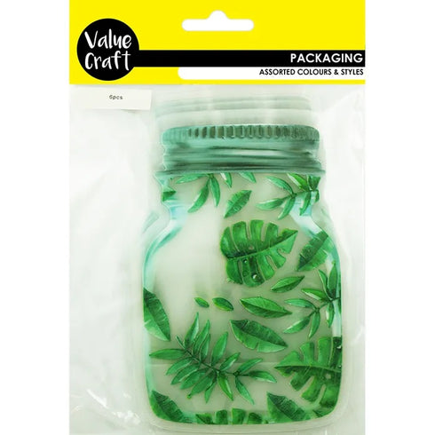 10.5cm x 15cm Mason Jar Shaped Zip Lock Bags (available in 2 designs)