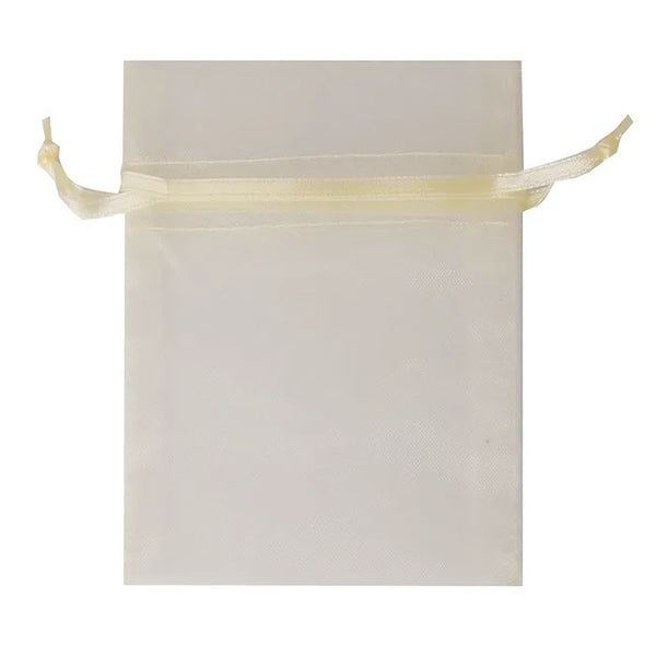10cm x 7.5cm Cream Colour Mini Organza Gift Bags
