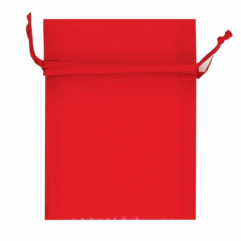 10cm x 7.5cm Red Colour Mini Organza Gift Bags