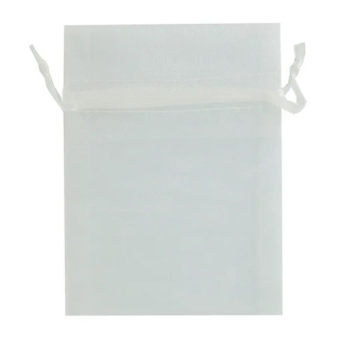 10cm x 7.5cm White Colour Mini Organza Gift Bags