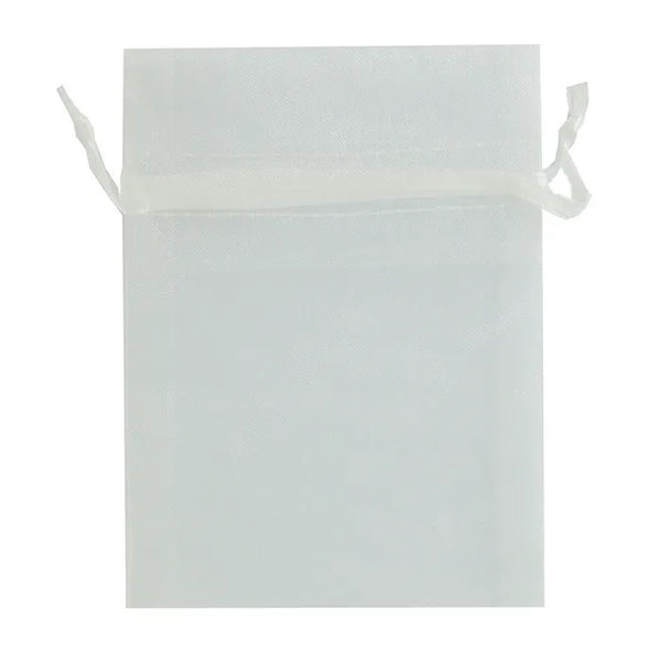 10cm x 7.5cm White Colour Mini Organza Gift Bags