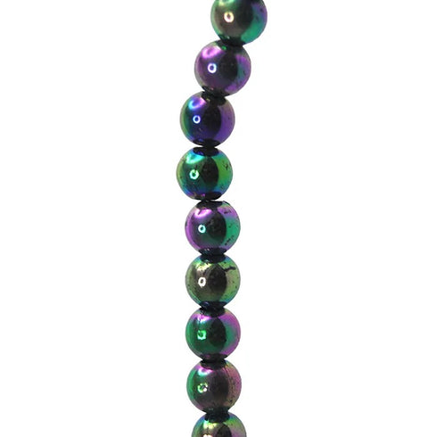 10mm Black AB Colour Round Pearl Strung Beads