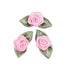 Satin Grub Rose with Leaves (available in 3 colours)