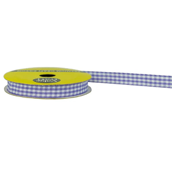 10mm Lavender Colour Gingham Ribbon
