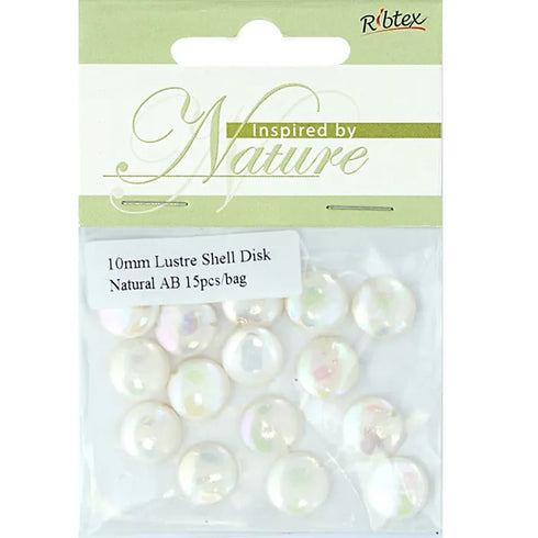 10mm Lustre Disc Shell Bead (available in 4 colours)