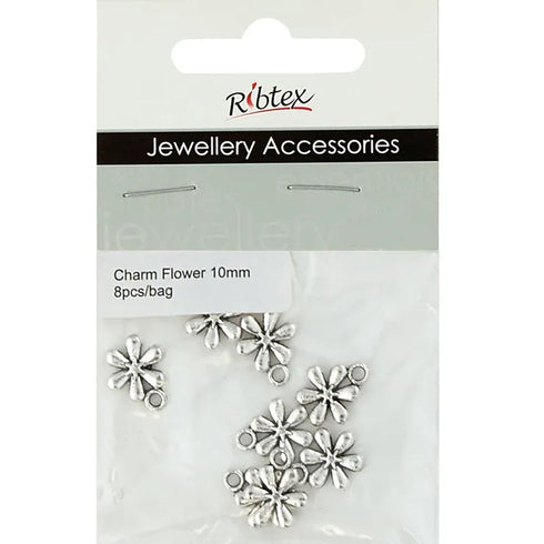 10mm Metal Alloy Flower Charms