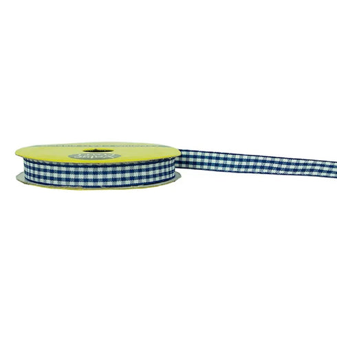 10mm Navy Colour Gingham Ribbon