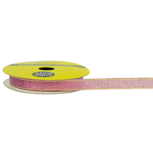 10mm Nylon Metallic Pink Colour Taffeta Ribbon