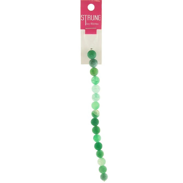 10mm Round Stone Crackled Strung Beads