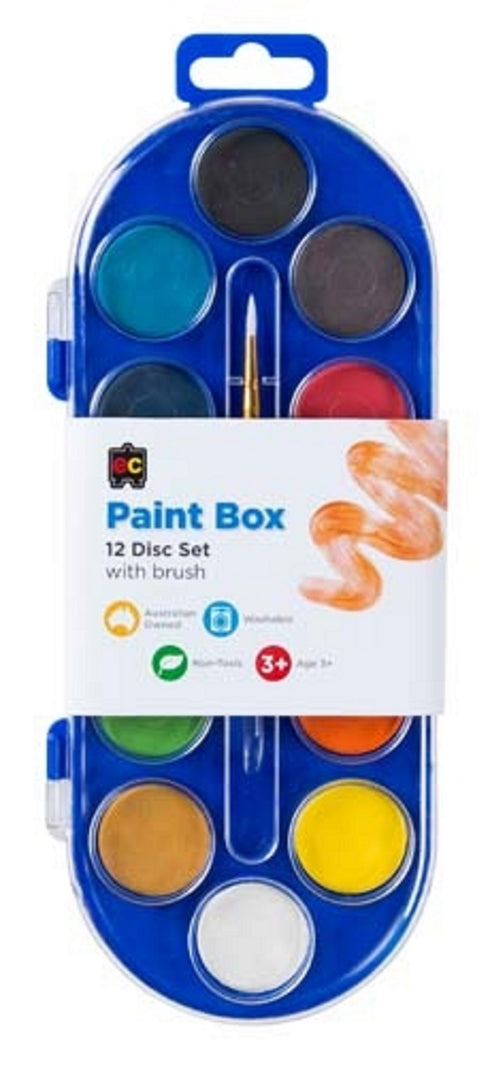 12 Colours Paint Box with Brush