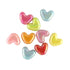 12mm Assorted AB Colours Plastic Heart Shape Beads