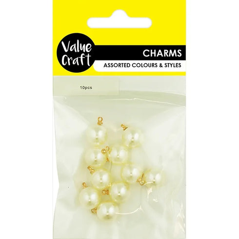 12mm Ivory Colour Pearl Charms