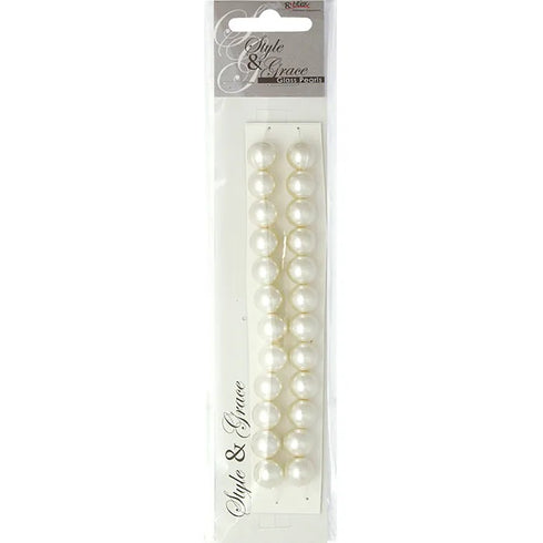 12mm Round Glass Pearl Beads (available in 3 colours)