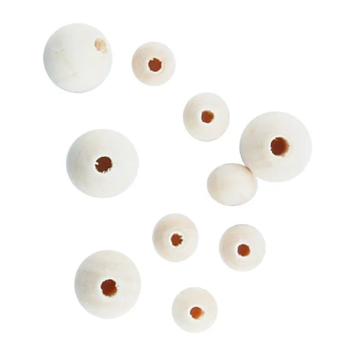 12mm & 8mm Round Wooden Beads