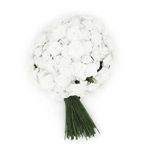 144 Heads Ribbon Rose Flowers (available in 2 colours)