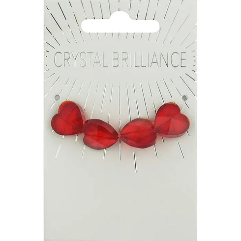 14mm Crystal Hearts Beads (available in 4 colours)