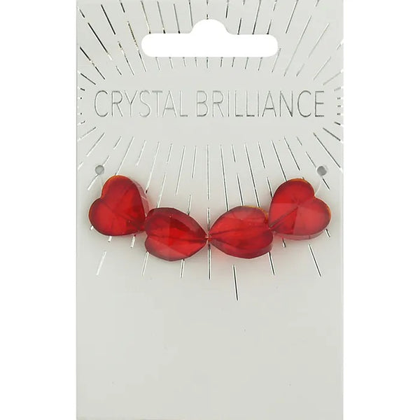14mm Crystal Hearts Beads (available in 4 colours)