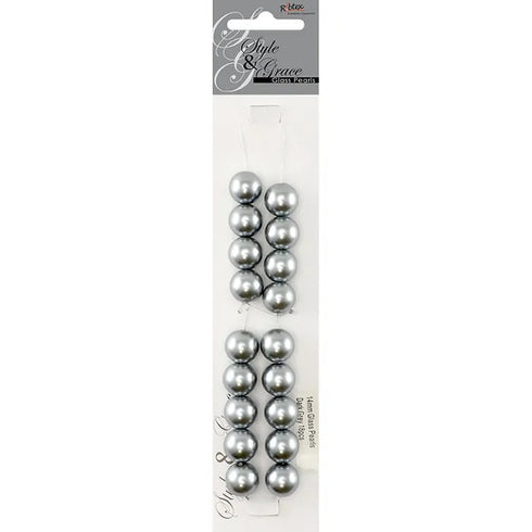 14mm Round Glass Pearl Beads (available in 4 colours)