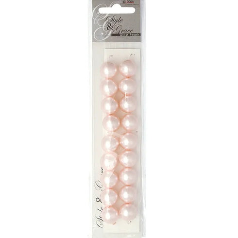 14mm Round Glass Pearl Beads (available in 4 colours)