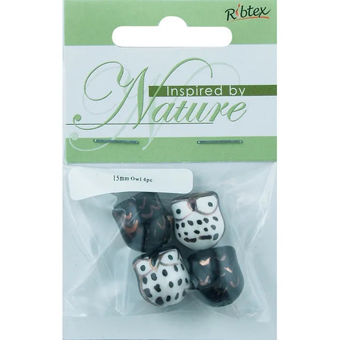 15mm Ceramic Owl Shape Beads