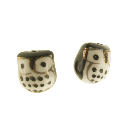 15mm Ceramic Owl Shape Beads