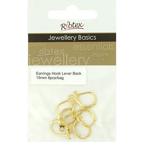 15mm Metal Alloy Earrings with Lever Back (available in 2 colours)