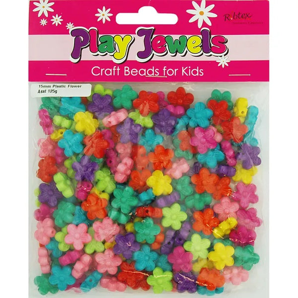 15mm Plastic Flower Shape Beads