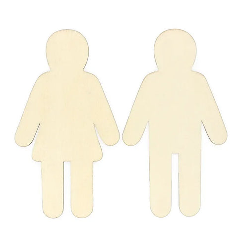 16cm Craft Wood People Shape Sticks