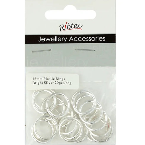 16mm Round Plastic Rings Feature (available in 2 colours)