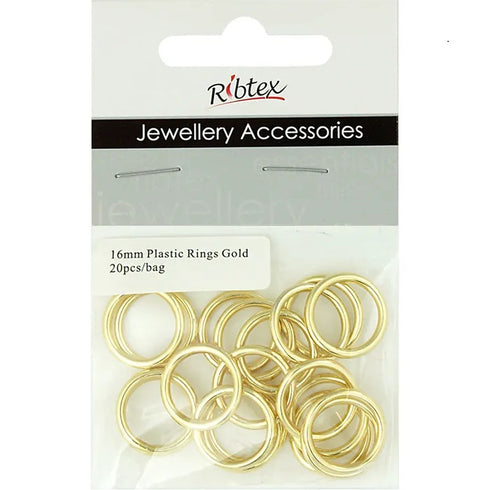 16mm Round Plastic Rings Feature (available in 2 colours)
