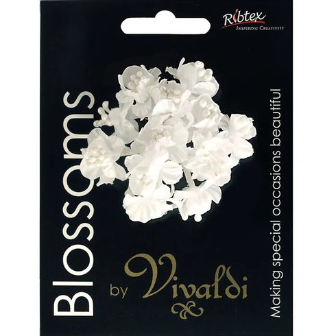 17mm Polyester Flower with Mini Pearl Stamens (available in 4 colours)