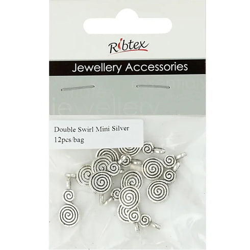 18mm Metal Alloy Double Swirls Charms