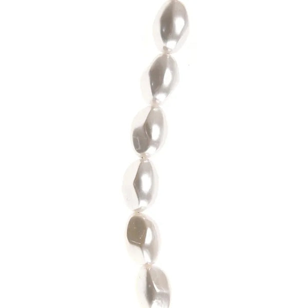 18mm Oblong Dimpled Pearl Strung Beads