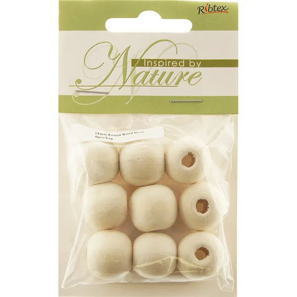 18mm Round Wooden Beads