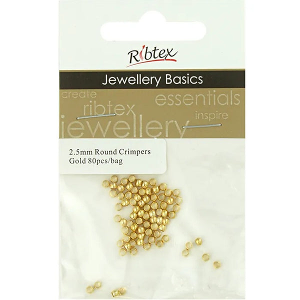 2.5mm Round Metal Alloy Crimpers (available in 4 colours)