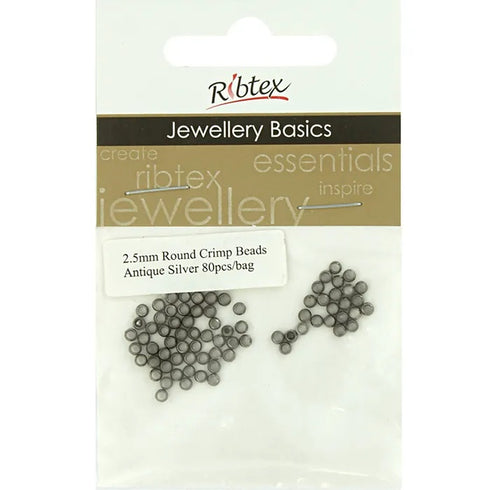 2.5mm Round Metal Alloy Crimpers (available in 4 colours)