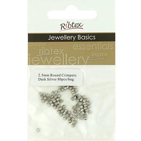 2.5mm Round Metal Alloy Crimpers (available in 4 colours)