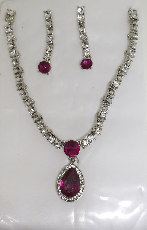 Pink Necklace & Earring Beads Jewellery