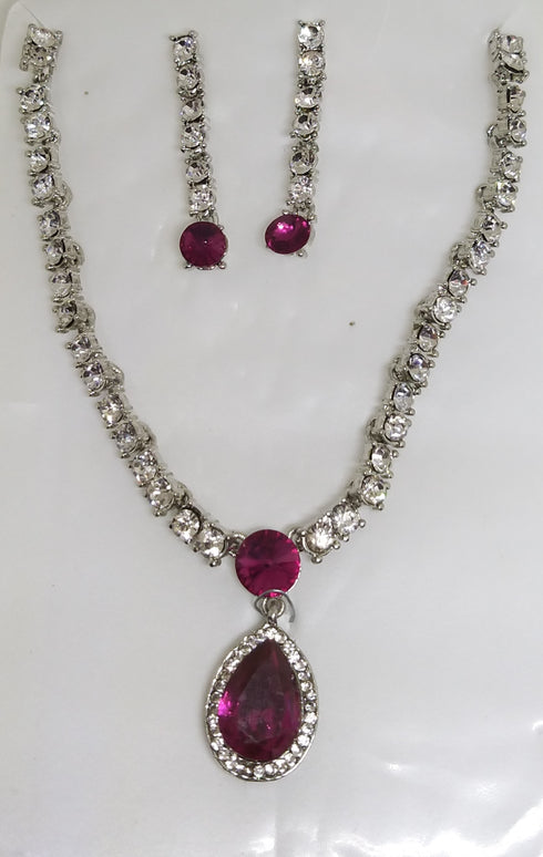 Pink Necklace & Earring Beads Jewellery