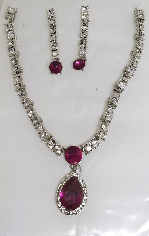 Pink Necklace & Earring Beads Jewellery