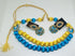 Yellow & Blue Handmade Necklace & Earring Silk Thread Jewellery