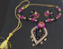Black & Pink Handmade Necklace & Earring Silk Thread Jewellery
