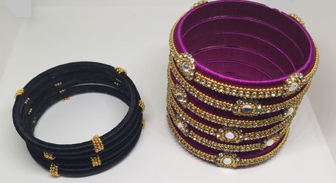 Handmade Bangle Silk Thread Jewellery (in 2 colours)