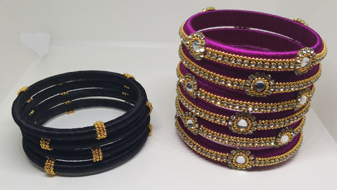 Handmade Bangle Silk Thread Jewellery (in 2 colours)