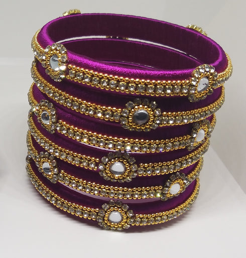 Handmade Bangle Silk Thread Jewellery (in 2 colours)