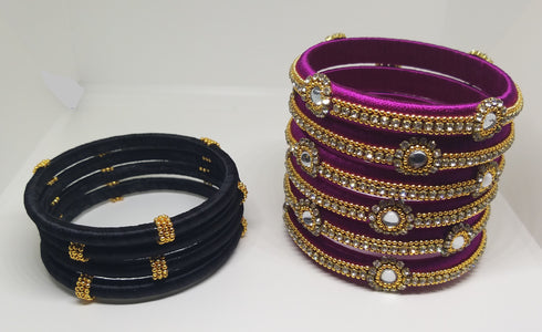 Handmade Bangle Silk Thread Jewellery (in 2 colours)