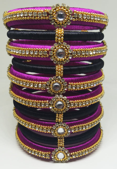 Handmade Bangle Silk Thread Jewellery (in 2 colours)