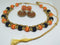 Orange & Black Handmade Necklace & Earring Silk Thread Jewellery