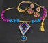 Blue & Pink Handmade Necklace & Earring Silk Thread Jewellery