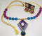 Blue & Pink Handmade Necklace & Earring Silk Thread Jewellery
